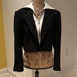 Zara Black Hooded Women's Blazer Jacket